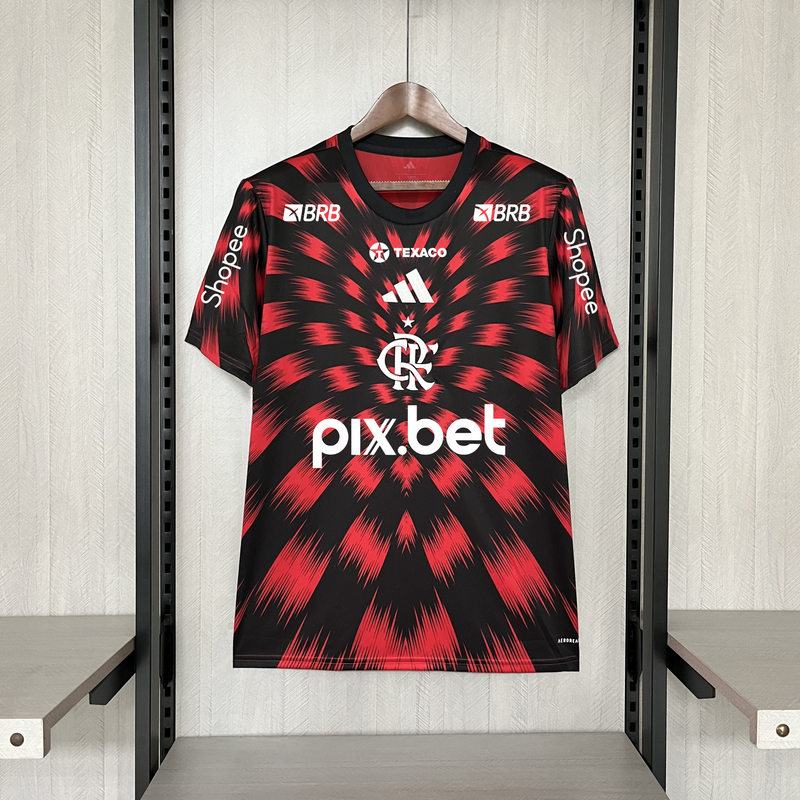 Camisa Com Patrocínio Do Flamengo Treino 25/26