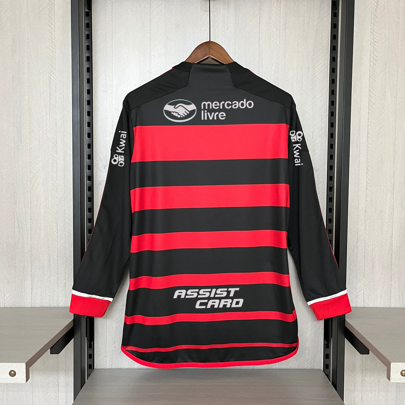 Camisa Manga Longa Com Patrocínio Do Flamengo I 24/25