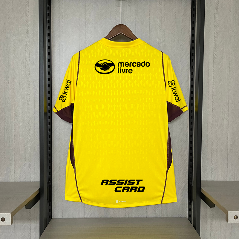 Camisa Com Patrocínio Do Flamengo Goleiro Amarelo 24/25