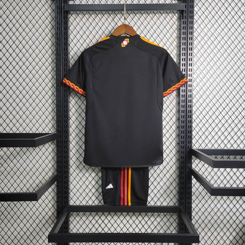 Kit Infantil Roma Away Black 23/24