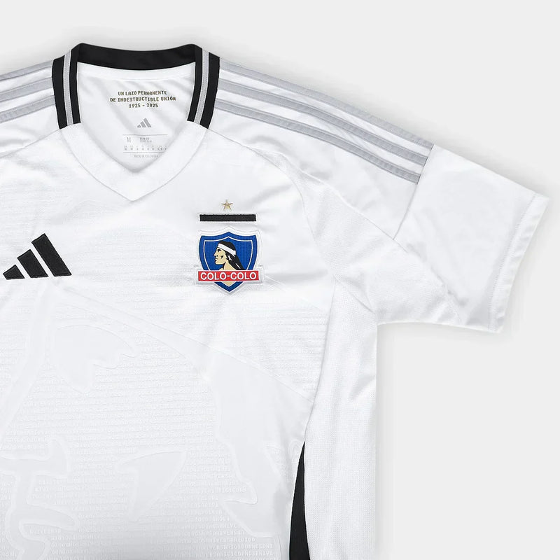 Camisa Colo-Colo Home 25/26 Torcedor Adidas Masculina - Branco+Preto