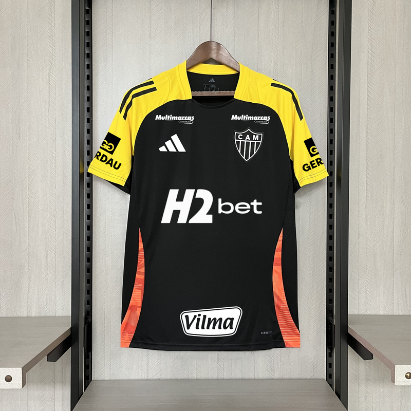 Camisa Com Patrocínio Do Atlético Mineiro MG Treino Preto 25/26