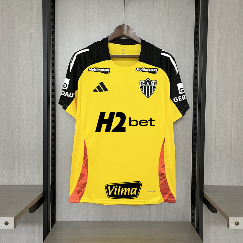 Camisa Com Patrocínio Do Atlético Mineiro MG Treino Amarelo 25/26