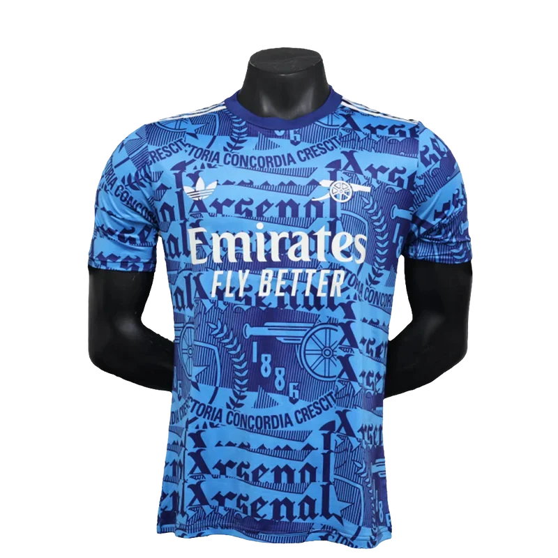 Camisa Arsenal 25/26 Pré-Jogo - Azul - Versão Jogador