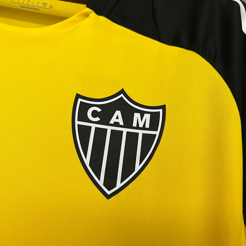 Camisa Com Patrocínio Do Atlético Mineiro MG Treino Amarelo 25/26