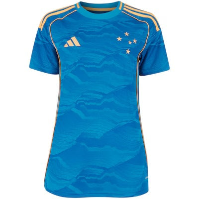Camisa Cruzeiro Third 25/26 Torcedor Adidas Ferminina - Azul e Dourado