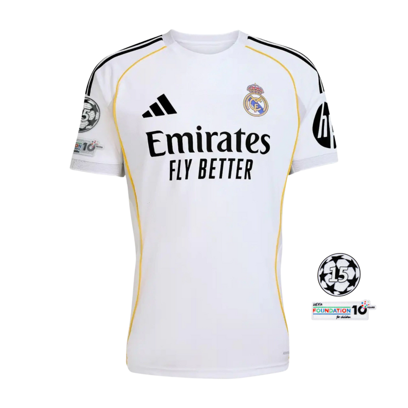 Camisa Real Madrid Home 25/26 - Torcedor Adidas Masculino - Branco